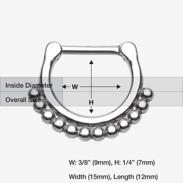 Classic Bali Tribal Beads Septum Clicker